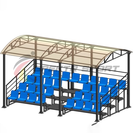Купить Трибуна для зрителей 4 ряда на 34 места с навесом и перилами в Большойкамени 